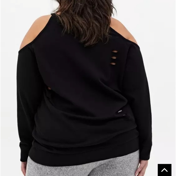 Women's Black Cold Shoulder Top - Picture 4 of 6